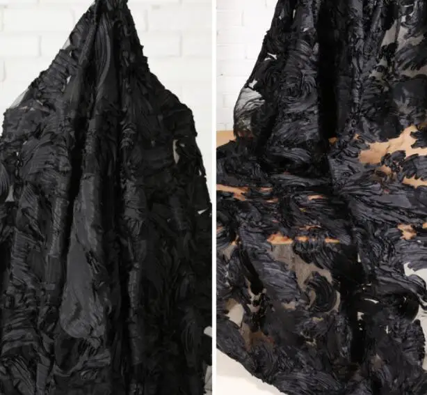 45*145 см черный зубочистка хлопок платье ткань швейная заплата машина Текстиль diy полиэстер tissu telas ткань C858