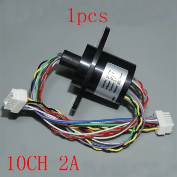 

1pc Dia 22mm Capsule Conductive Slip Ring 10ch 2A Rotary Slipring Mini Signal Collector Ring for PTZ DIY Robot Connecting Joint