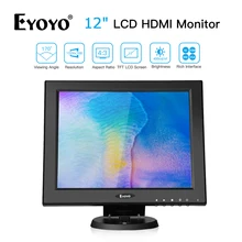 Eyoyo EM12W 12 дюймов монитор 1024x768 TFT lcd экран ТВ компьютер ПК HDMI VGA AV BNC для CC tv камера видеонаблюдения дисплей
