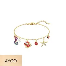 AYOO высокое качество SWA, Морская звезда, морской Краб и Хрустальный Браслет