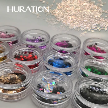 

Hutation Holographic Glitter Nail Gel Polish UV LED Effect Set for Fine Glitter Sparkles Acrylic Nail Art Glitter Manicure Dust
