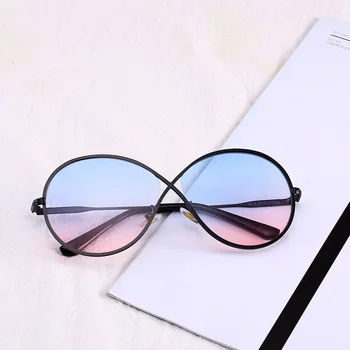 

Fashion Clear Lens Metal Frame Brand Design Sunglasses Retro Woman Gradient Sun Glasses UV400 Free Shipping