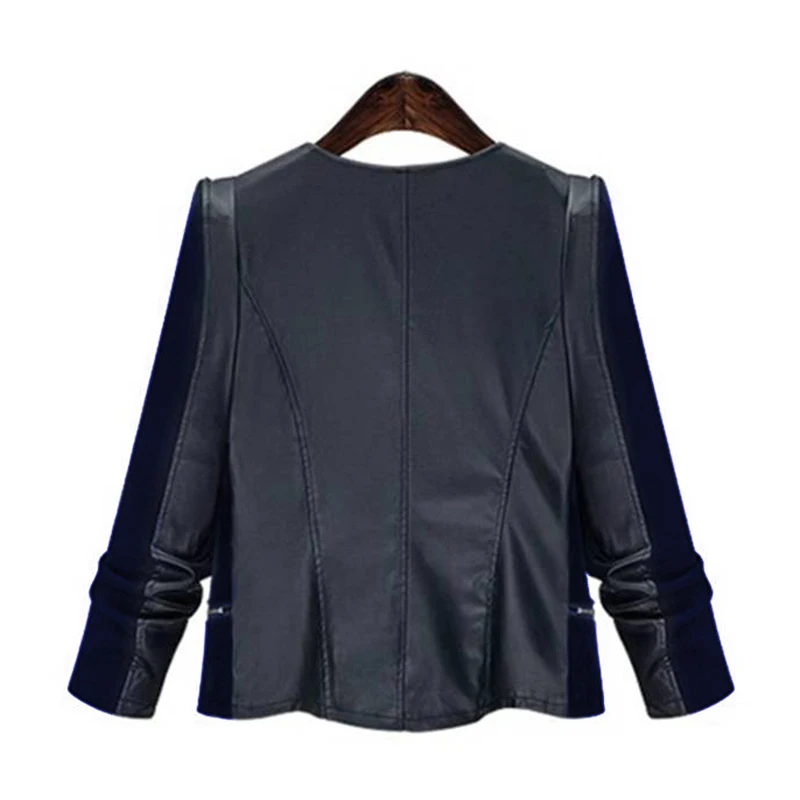 discounted  5XL Leather Women Coat Jacket Plus Size Patchwork Motorcycle Overcoat For Female Fashion Zipper Lad