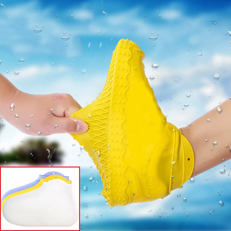 

Silicone Overshoes Reusable Waterproof Rainproof Men Shoes Covers Rain Boots Non-slip Washable Unisex Wear-Resistant Dust Covers