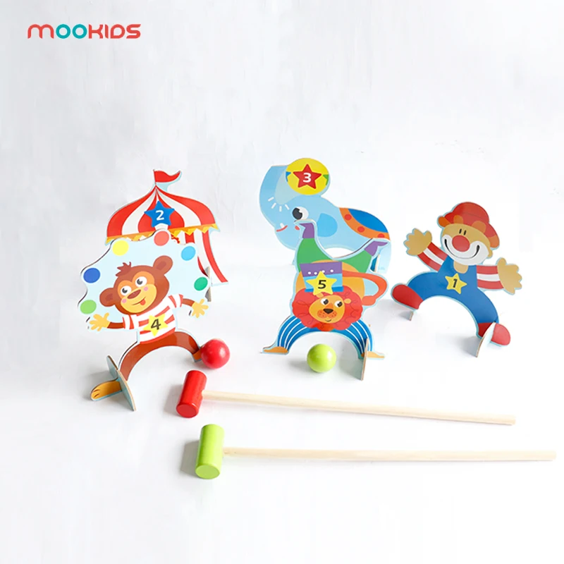 Mookids деревянная дверь цирк бейсбол спортивная игра мини гол удар Крытая игра родитель-ребенок Взаимодействие интерес культивирование