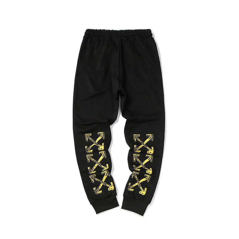 Новинка OFF-WHITE OW желтая стрела маленькая защита для ног брюки осенние и зимние модели повседневные женские мужские спортивные брюки