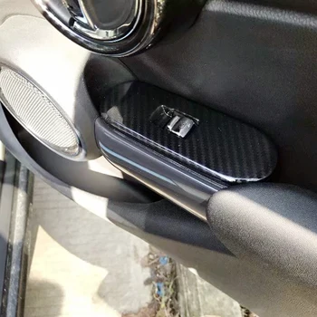 

For BMW MINI 2014-2018 F56 5-Door Version Only Accessory ABS Carbon Window Lift Switch Decorative Frame Cover Trims 4pcs