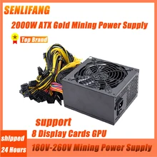 2000W Mining PSU Support 8 Display Cards GPU 12V 4PIN 180-260V  PC Power Supply For BTC ETH Bitcoin Miner Power Supply