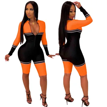 

Summer Autumn Women Jumpsuit Bodycon Playsuit Bodysuit Overalls Rompers Plus Size Patchwork Long Sleeve Sexy Jumpsuits