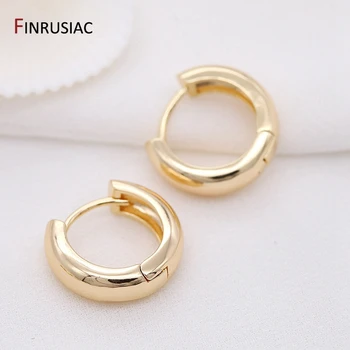 Round Circle Hoop Earrings Plated Gold Korean Earring Jewelry Accessories For Women
