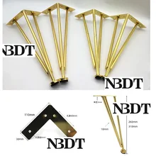 2 шт./лот, золотой матовый черный, Североевропейский треугольник, ножки с подушечкой для дивана, ванной комнаты, шкафа, кофейного бара, шкафа