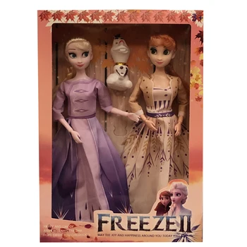 

Disney 3pcs Frozen 2 Princess Queen Elsa Anna Olaf Fashion Princess Dolls Toys Action Figure for Children Christmas Best Gifts