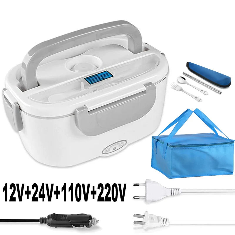 

12V 24V 110V 220V Electric Heated Lunch Box Portable Truck Car Picnic Food Warmer Heating Container Home Heater Bento Box Set