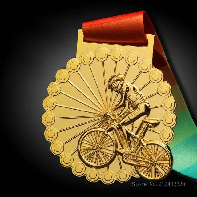 Testreszabott Általános Fémkerékpár -Érmei Lovaglás Út Road Race Mountain Bike Verseny Arany, Ezüst És Bronz Ajándéktárgyak - Image 3