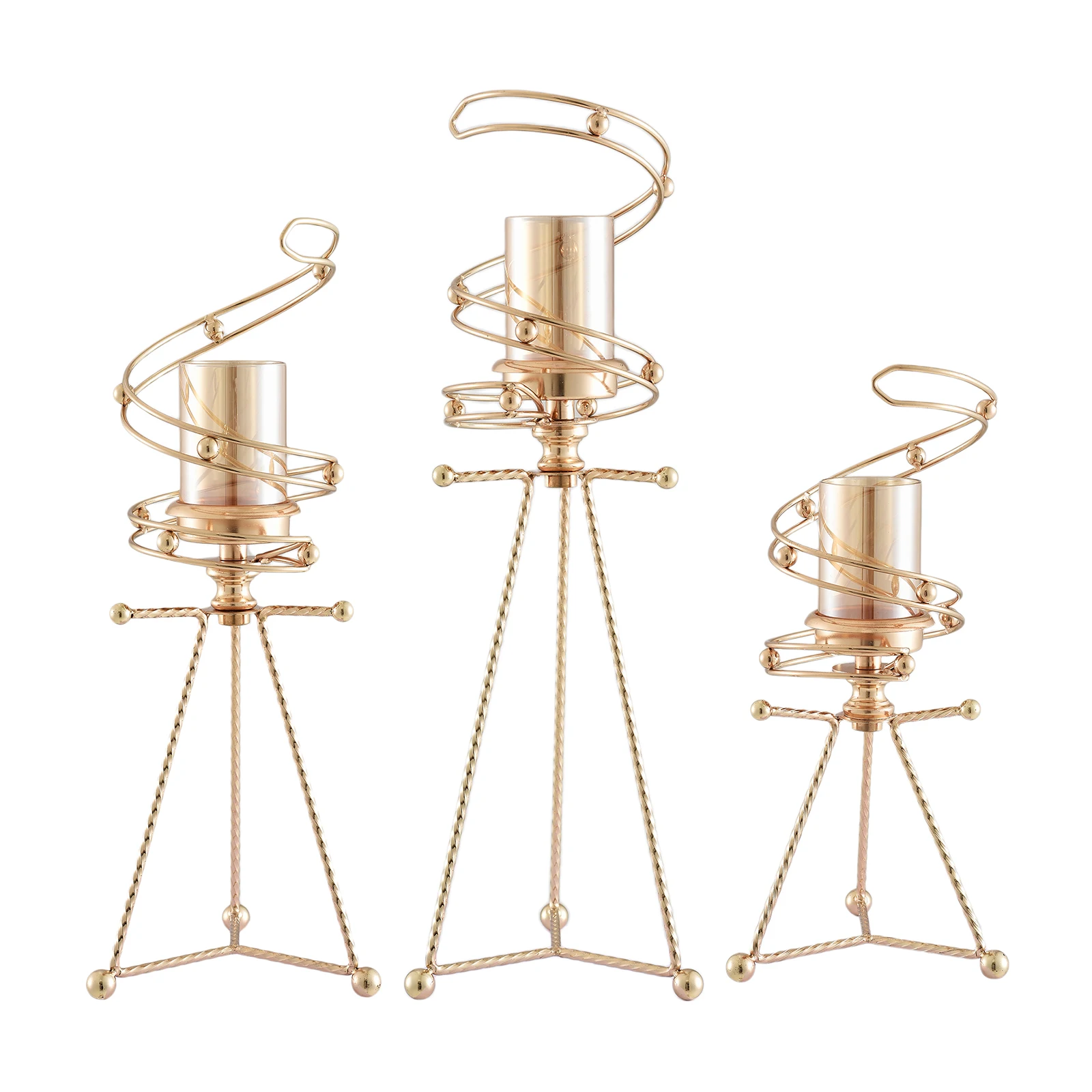 Antique Metal Candlestick Candle Holders Gold Wedding Party Decoration