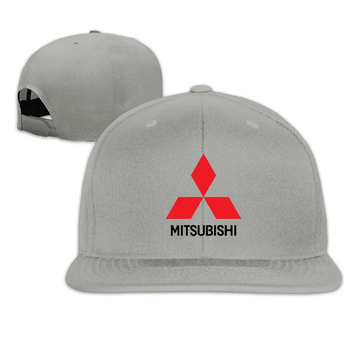 Men's Mitsubishi Logo A Flat-Brim Cap Adjustable Freestyle Hats