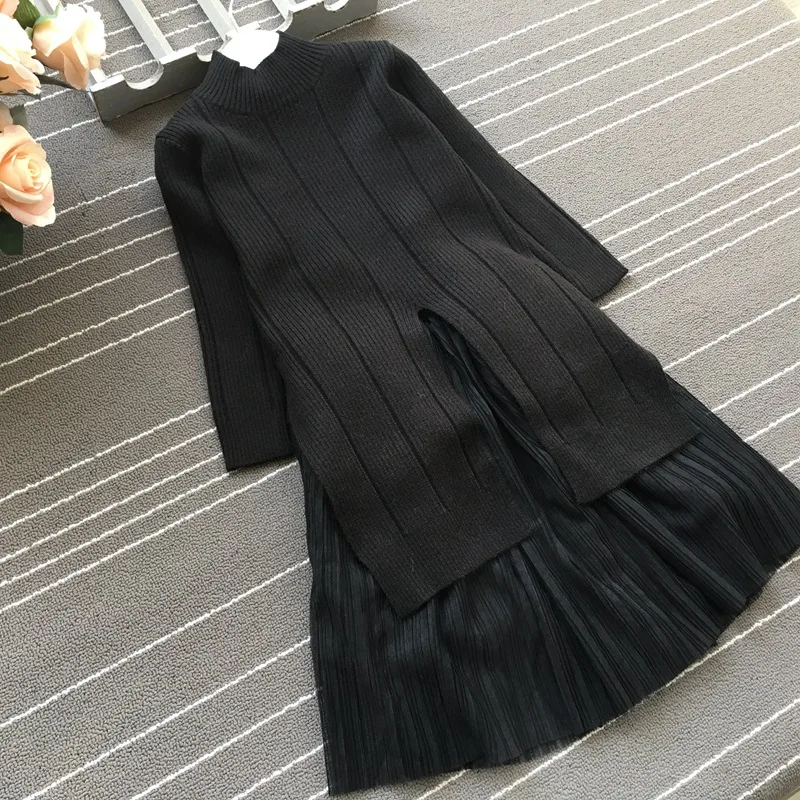 Свитер для маленьких девочек Детский свитер Осень 2020 Топы с сетчатой юбкой