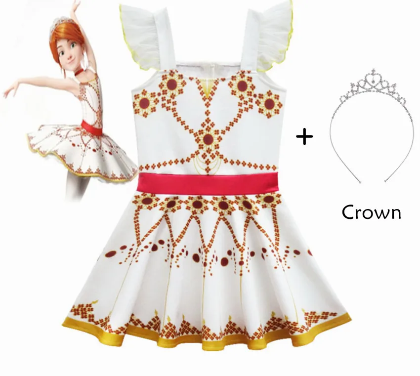 Hot Sale Girls Cosplay Costume Movie Ballerina Felicie Tutu Dress Halloween Clothes For Kids Party Dancing Christmas Crown | Детская