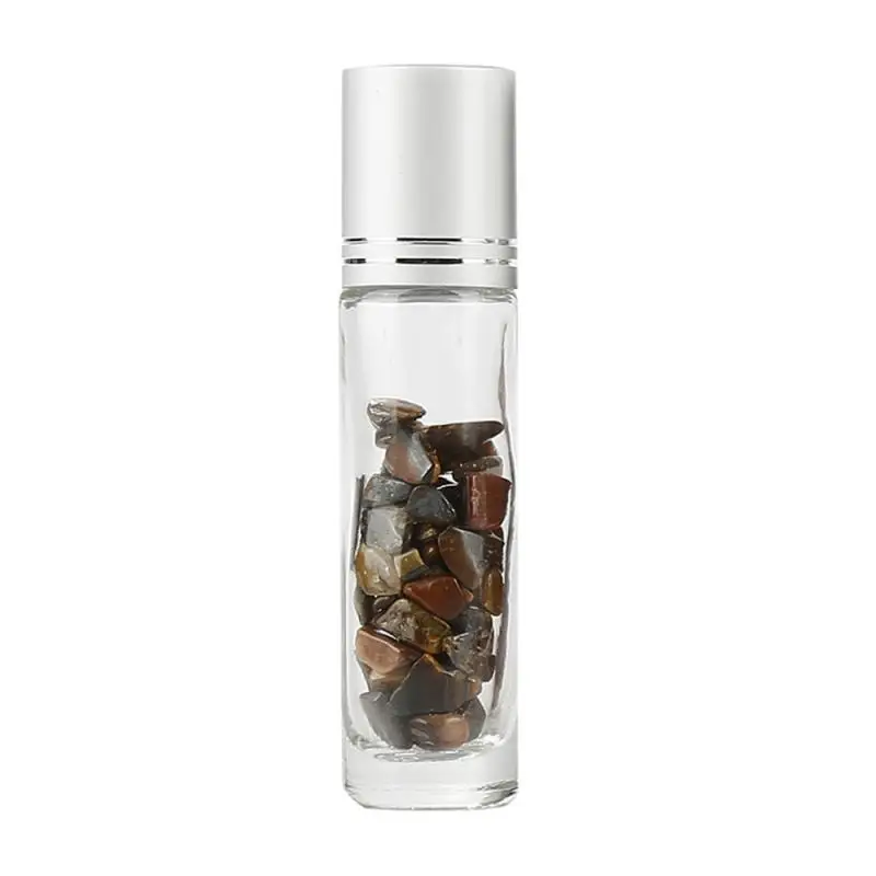 10 шт./компл. натуральный драгоценный камень эфирное масло роликовая бутылка прозрачная духи масла жидкостей на бутылках с украшением в виде кристаллов чипы - Цвет: 10Pcs
