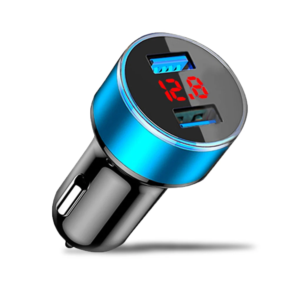 Blue Rovtop двойной Переходник USB для зарядки в машине светодиодный дисплей 5 в 3.1A Быстрая зарядка Авто USB Универсальное автомобильное зарядное устройство для телефона для смартфона Z2 - Название цвета: Blue