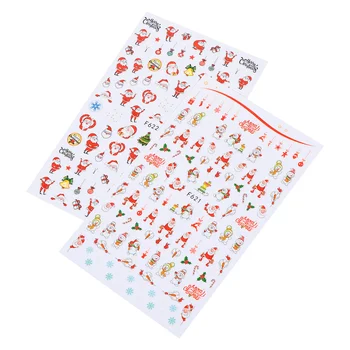 

6 Sheets Decals Festival Xmas Lovely Self-Adhesive DIY Santa Claus Christmas Fingernail Decoration Nail Decals Manicure Sticker