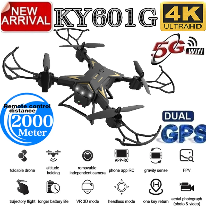 $93.6 KY601G drone GPS 4K HD camera 5G WIFI FPV drone minutes profession Quadcopter Quadrocopter contr