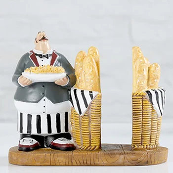 

Resin Bread Chef Paper Towel Holder Creative Figurines Tissue Box for Home Dining Table Decoration