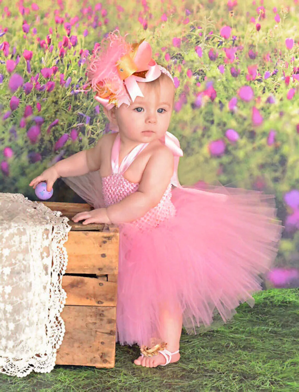 Реквизит для фотосессии новорожденных; Одежда для маленьких девочек; Одежда для новорожденных; Высококачественная юбка-пачка с цветочным рисунком для маленьких девочек; нарядные вечерние платья радужной расцветки