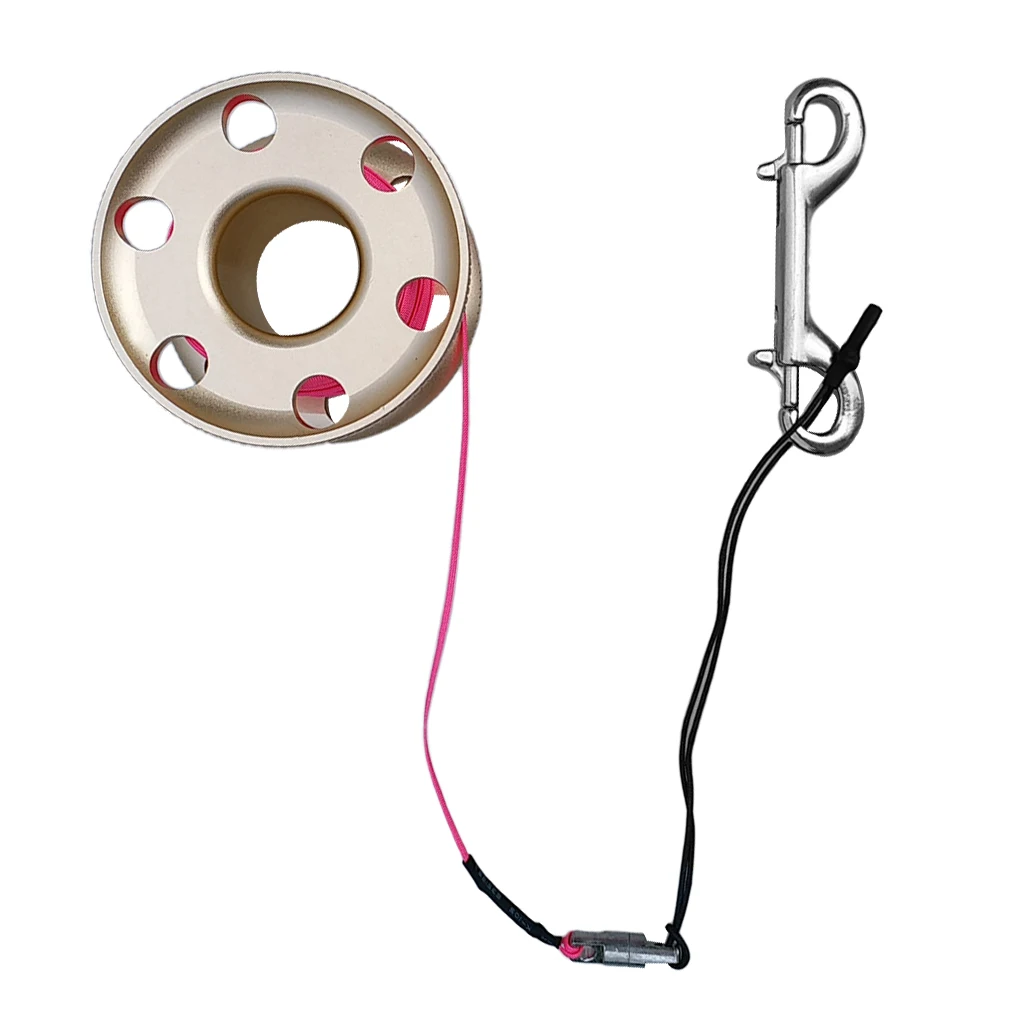 Aluminum Alloy Lightweight Scuba Diving Finger Spool Reel + Replacement 50m/164ft 100ft (30m)/20m/66ft Strong Strength Line