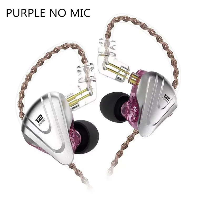 KZ ZSX Терминатор 5BA+ 1DD 12 блок гибридные наушники-вкладыши HIFI металлическая гарнитура Музыка Спорт ZS10 PRO AS12 AS16 ES4 ZSN PRO DMG DMS - Цвет: purple no mic
