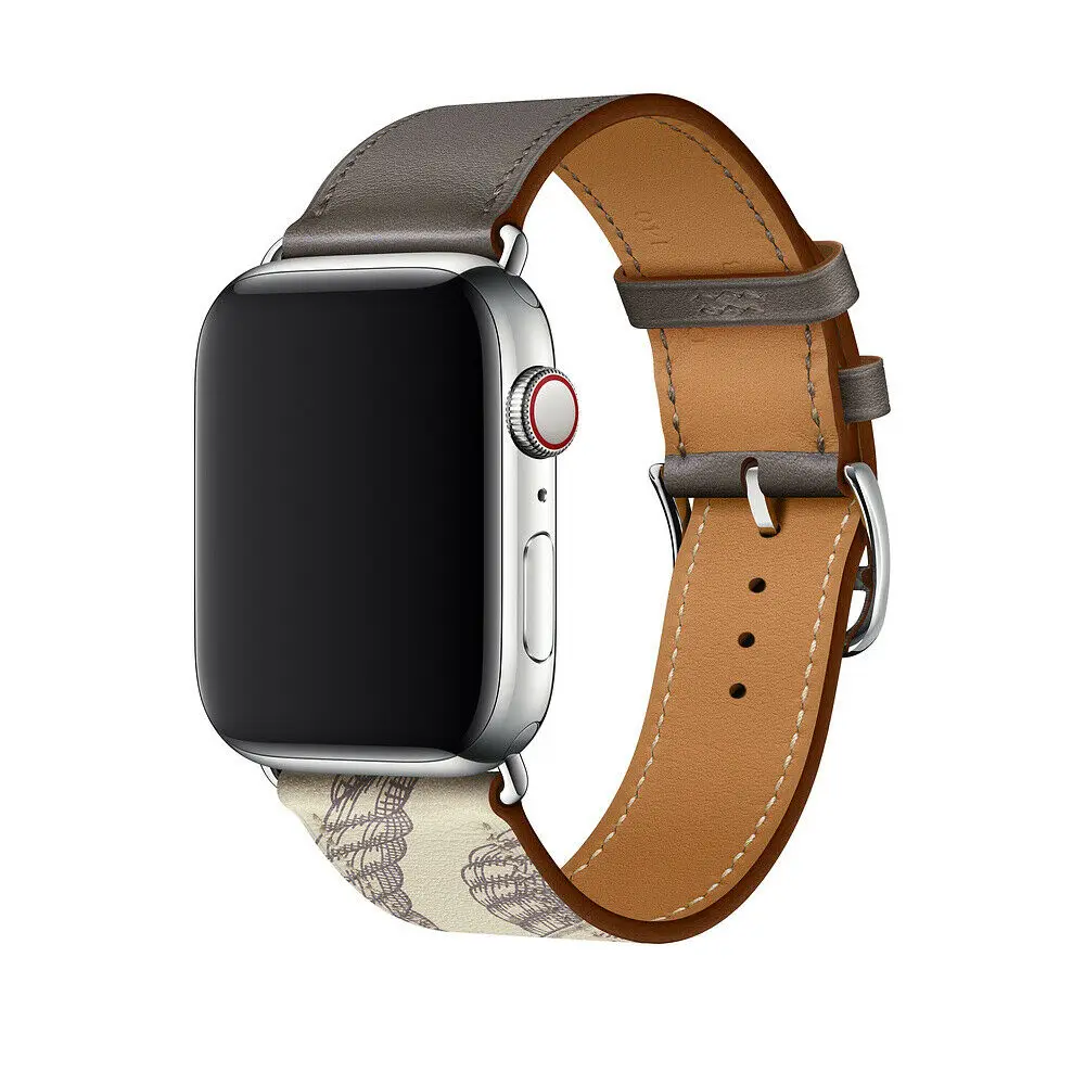 Кожаный двойной тур петля Напульсники браслет ремешок разноцветные ремешок для наручных часов для Apple Watch Series 5/4/3/2 40 мм/44 мм/38 мм/42 - Цвет ремешка: Single Etain Beton