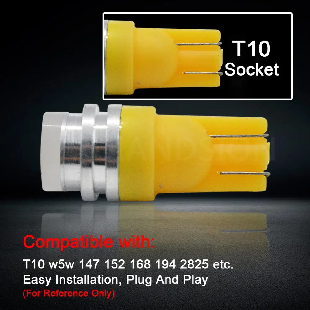Светодиодная лампа T10 с клиновидным цоколем 3D COB чип LED W5W 2825 158 192 168