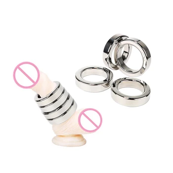 

Chastity Device Male Cockrings For Men Stainless Steel Penis Ring Sex Toys for Men Male Delay Ejaculation Metal Cock Rings