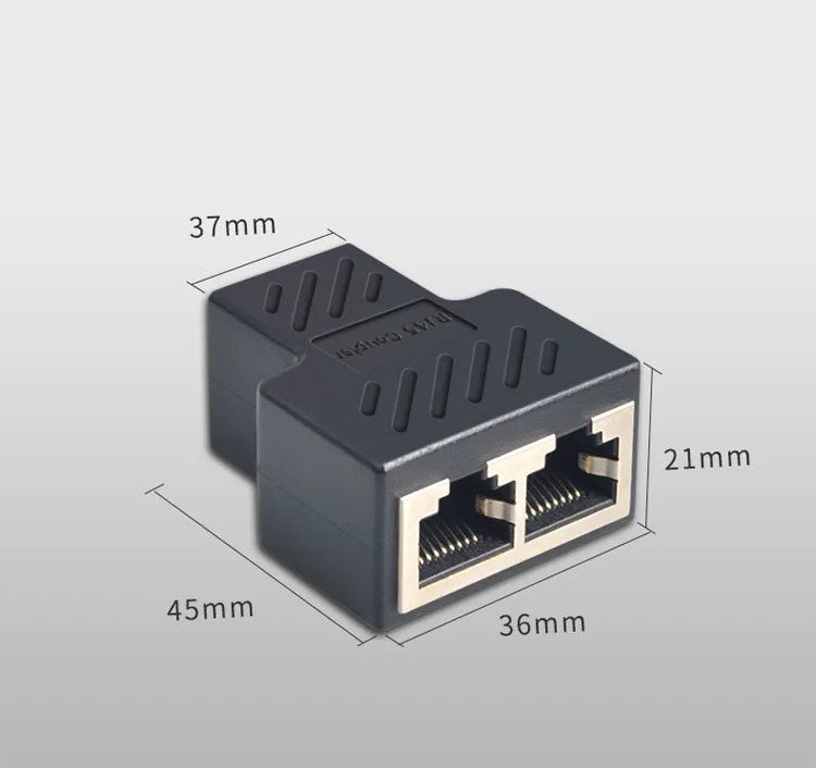 1 To 2 Ways LAN Ethernet Network Cable RJ45 Female Splitter Connector Adapter Splitter Extender Plug Adapter Connector