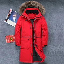 Хорошее мужское толстое теплое зимнее пальто из мягкой ткани мужской пуховик тонкое длинное пальто с несколькими карманами на утином пуху военные куртки Большие размеры мужские парки