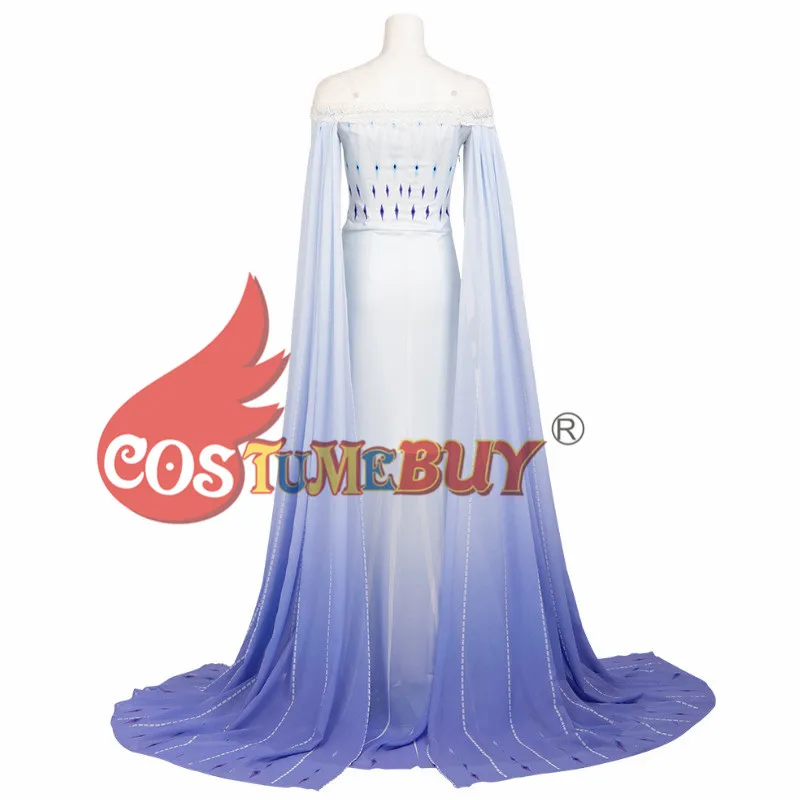Costumebuy Снежная королева Эльза платье для косплея для взрослых женщин Девушка принцесса белые шифоновые платья костюм Хэллоуин Карнавал индивидуальный заказ