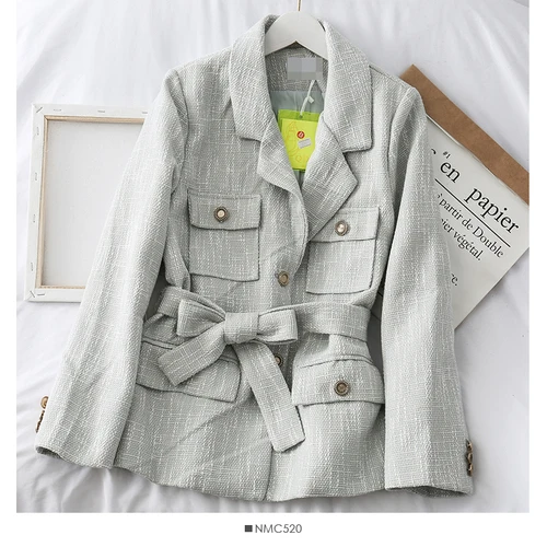 Light Green Новая мода женские Винтаж свободный жакет для женщин пальто и куртки - Цвет: Light Green