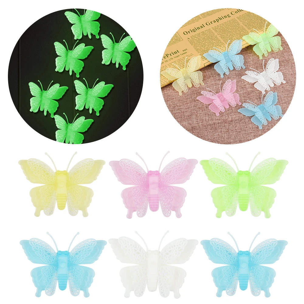 

6PC Luminous Butterflies Skin Wall Sticker For Kids Rooms Decorative Glow In The Dark Art Wall Stickers Home Decor Living Room