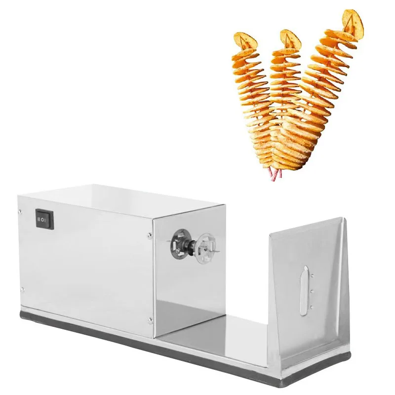 Electric Tornado Potato Cutter Machine Stainless Steel Potato Tower Maker Rotating Potato Chip Machine French Fry Cutter