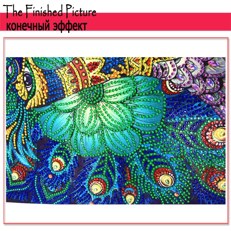 RUBOS DIY 5D Diamond Embroidery Blue Peacock Animal Bead Diamond Painting Rhinestone Picture Big 3D Pearl Mosaic Hobby New Sale (6)