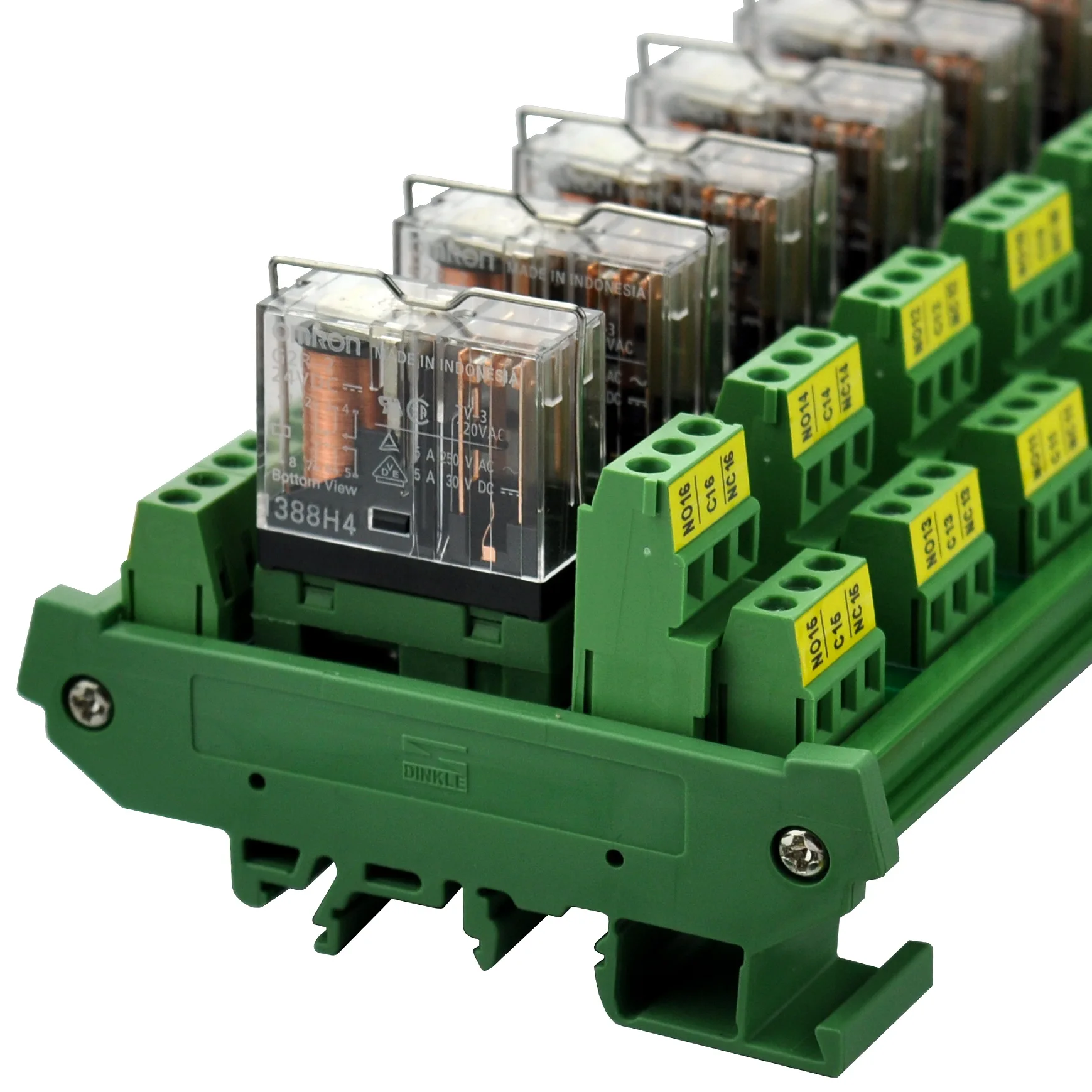 Электроника-салон DIN рейку крепление AC/DC 24V управления 8 DPDT 5Amp Подключаемый модуль интерфейса реле питания