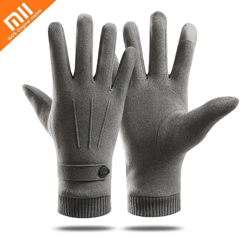 Перчатки Xiaomi мужские зимние плотные бархатные Нескользящие для сенсорных