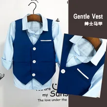 Костюм с жилетом для мальчиков летние детские платья в Корейском стиле для детей 2-7 лет, Детский жилет для мальчиков жилет для выступлений