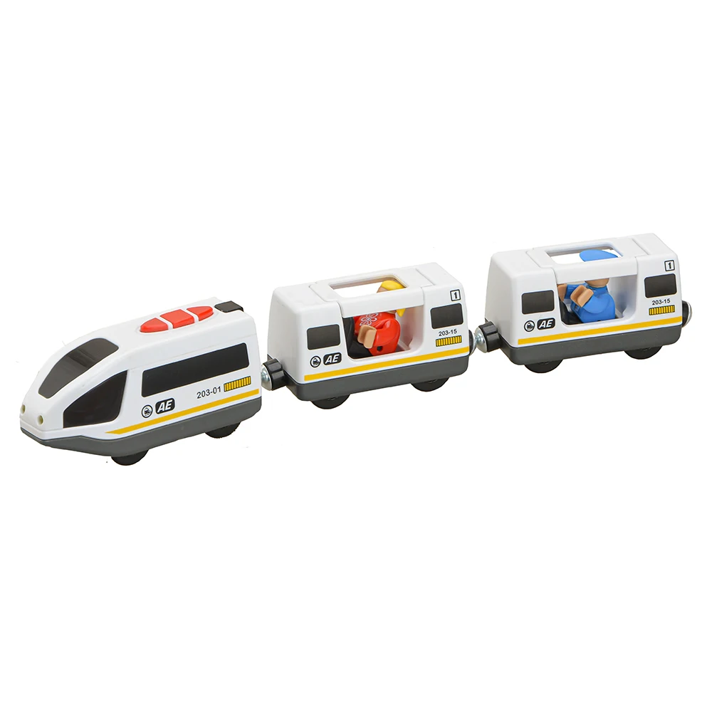 Kids Electric Train Toys Set Train Diecast Slot Toy Fit for Standard Wooden Train Track Railway 25