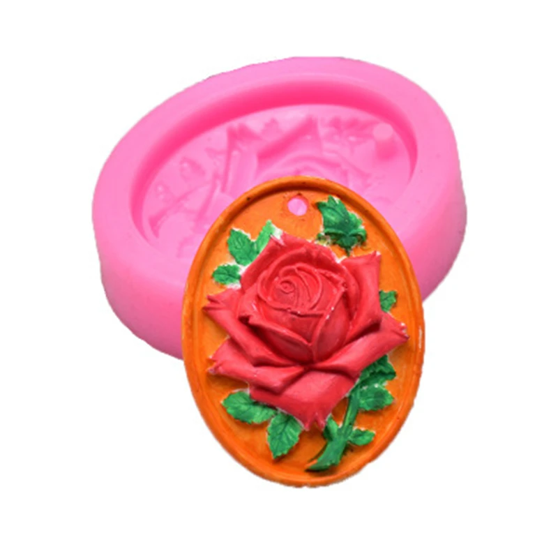 DIY мыло Плесень Висячие отверстия тег 3D Роза силиконовая формочка для выпечки эфирные формы гипсовая Ароматизированная форма помадка для пластилина, силиконовые формы KK400