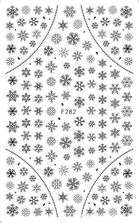 Новейшая модель; серии F 281 283 Снежинка дизайн виниловые наклейки на стену с рисунком 3d задняя клей наклейки для ногтей Стразы DIY украшения для кончиков ногтей - Цвет: 282bk