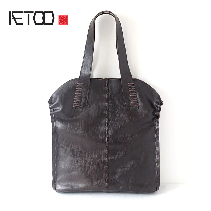 

BJYL The new first layer of leather bag package Europe and the United States retro large capacity handbags women messenger bag