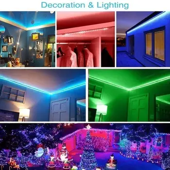 

Car Interior Lights Lighting LED Strip with Remote Control Light Bars 10M Halloween Decoration No Waterproof RGB Waterproof