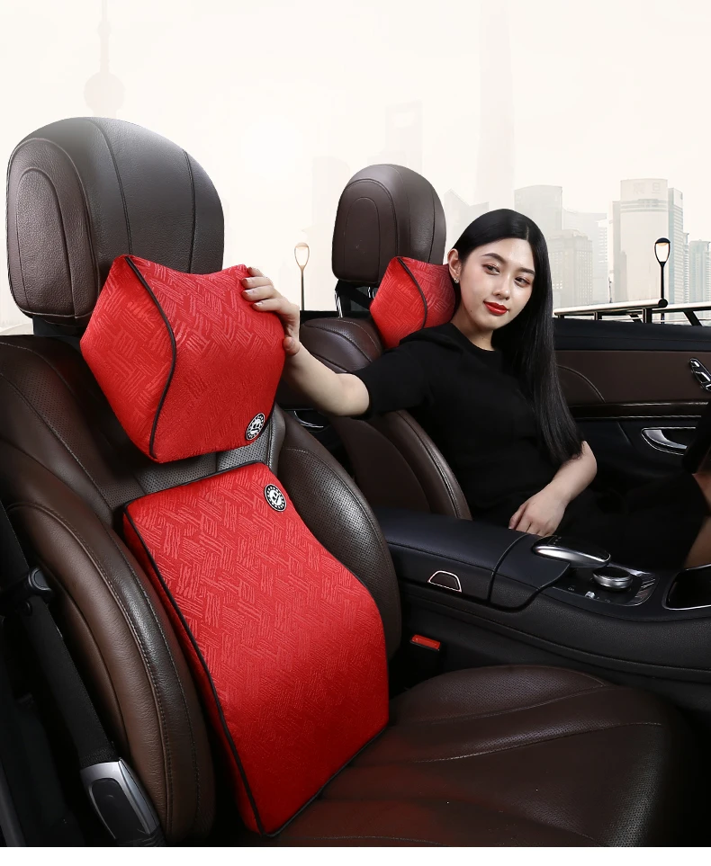 

Car memory cotton headrest neck pillow waist pillow Hand Sew Car For Kia Sorento 2015-2018 Sedona 2015-2019