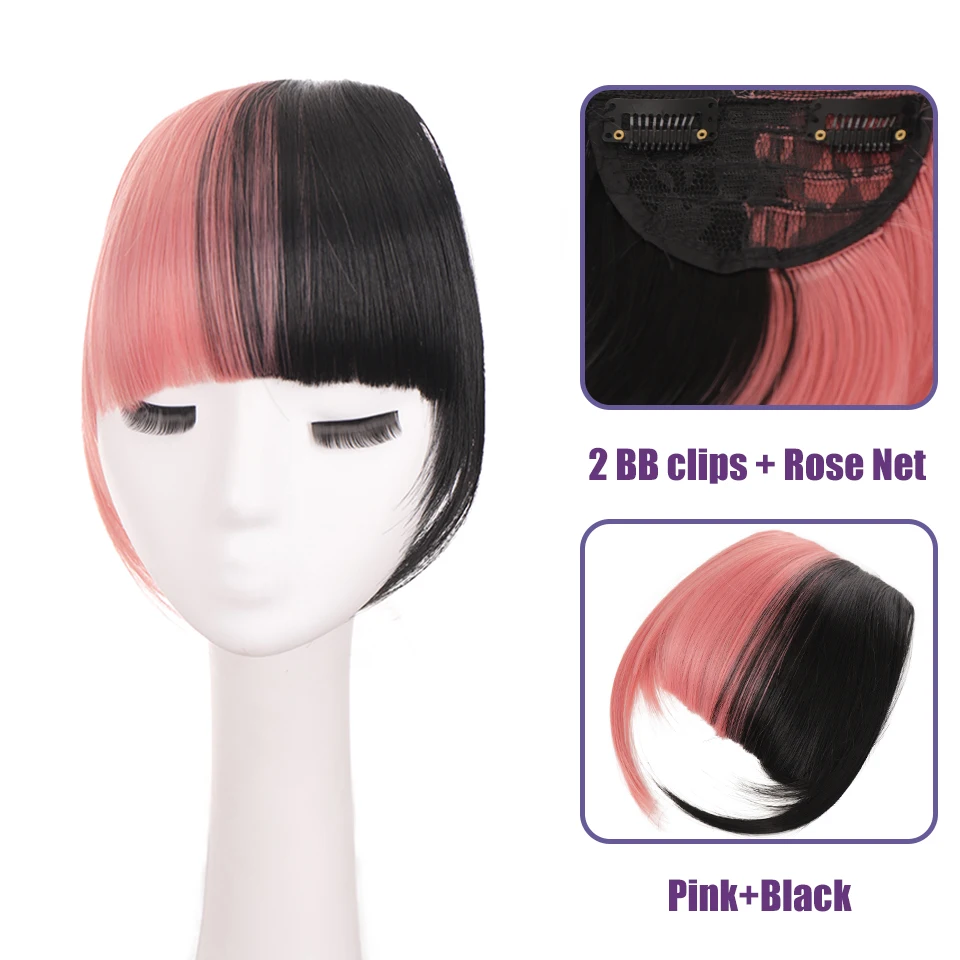 Buqi Synthetic Anime Bangs For Women Pink Red Black Fake Bang Hair  Extensions False Fringe Clip On Hair High Temperature Fiber - Synthetic  Bangs(for White) - AliExpress